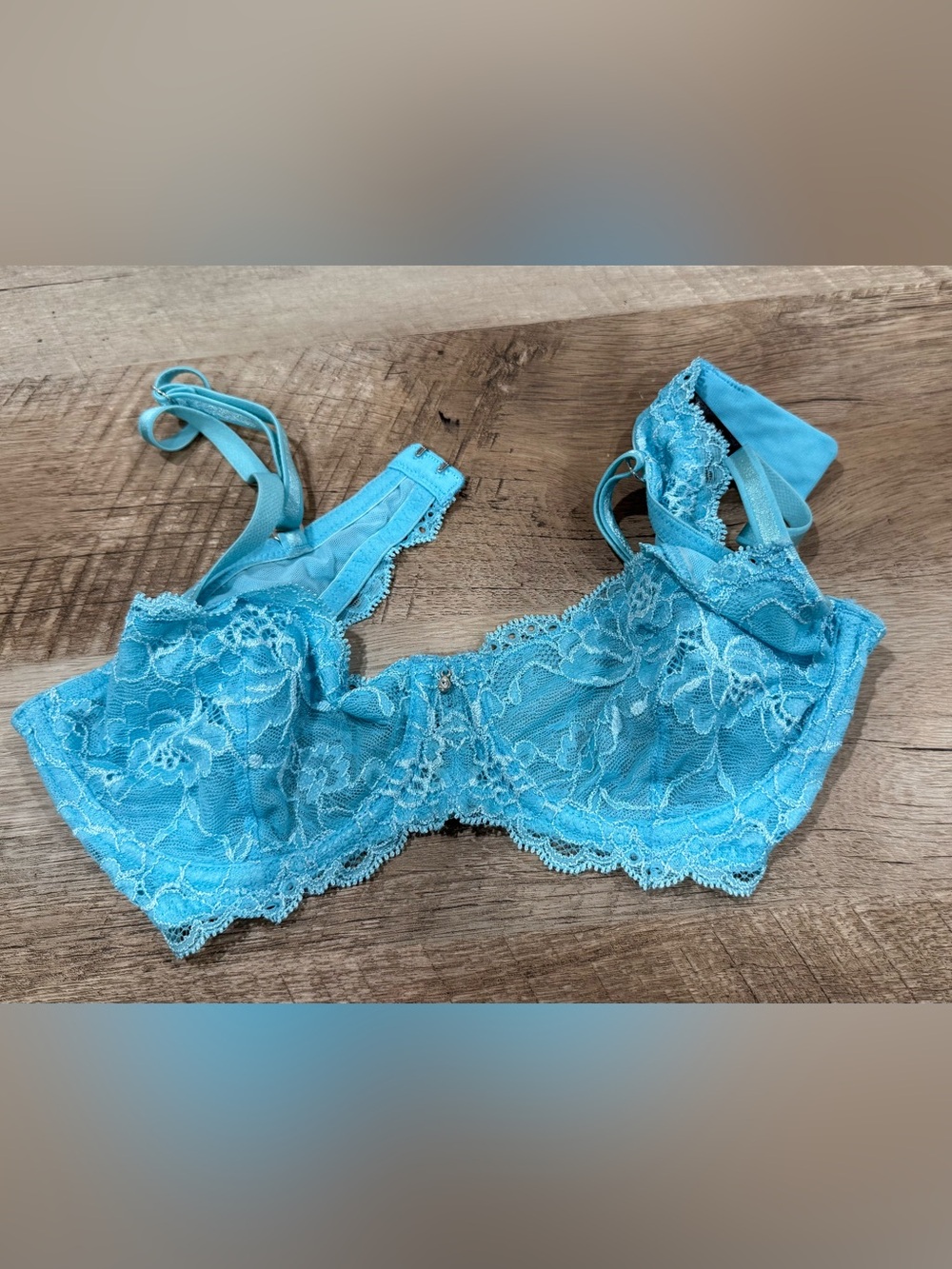 Montelle Intimates Blue Lace Underwire Bra-34B